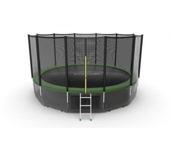 Батут с внешней сеткой Evo Jump External 16ft (Green) + нижняя сеть
