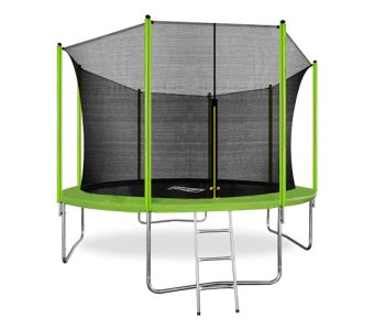 Батут Arland 12ft с внутренней страховочной сеткой и лестницей (Light green)
