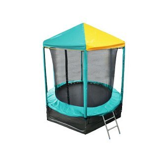 Батут Optifit Like green 8ft с зелено-желтой крышей