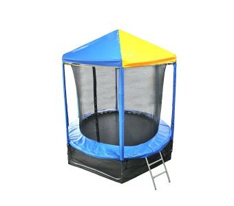 Батут Optifit Like blue 6ft с сине-желтой крышей