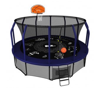 Батут Unix line Supreme Game 14 ft + Basketball (blue)