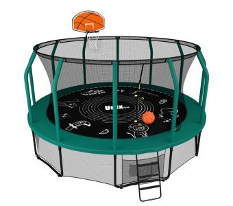 Батут Unix line Supreme Game 14 ft + Basketball (green)