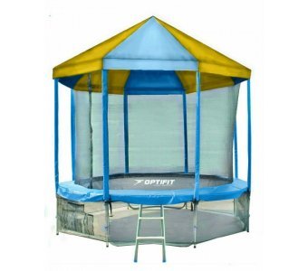 Батут Optifit Like blue 16ft с сине-желтой крышей
