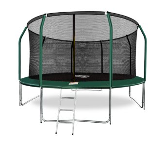 Батут Arland премиум 14ft с внутренней страховочной сеткой и лестницей (Dark green)