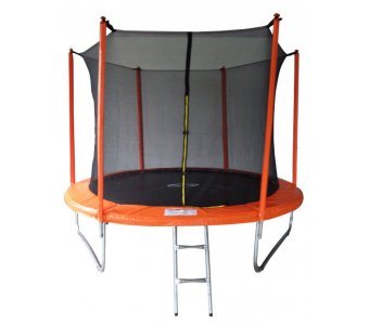 Батут Sport Elite 10FT 3,05м с защитной сеткой внутрь и лестницей, оранжевый, MZ-10FT-O