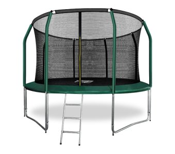 Батут Arland премиум 12ft с внутренней страховочной сеткой и лестницей (Dark green)